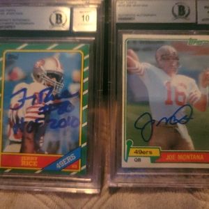 Joe montana/Jerry Rice Rookies/Autographed/Encased